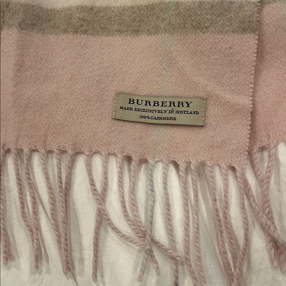 Burberry Pink and Tan Checkered Scarf - Picture 2 of 4
